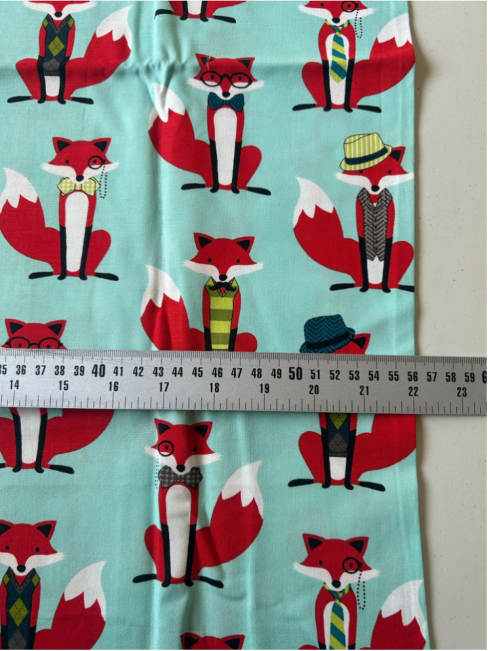 Fabric: 34” Dapper Fox Pattern Cotton Fabric - Picture 2 of 3